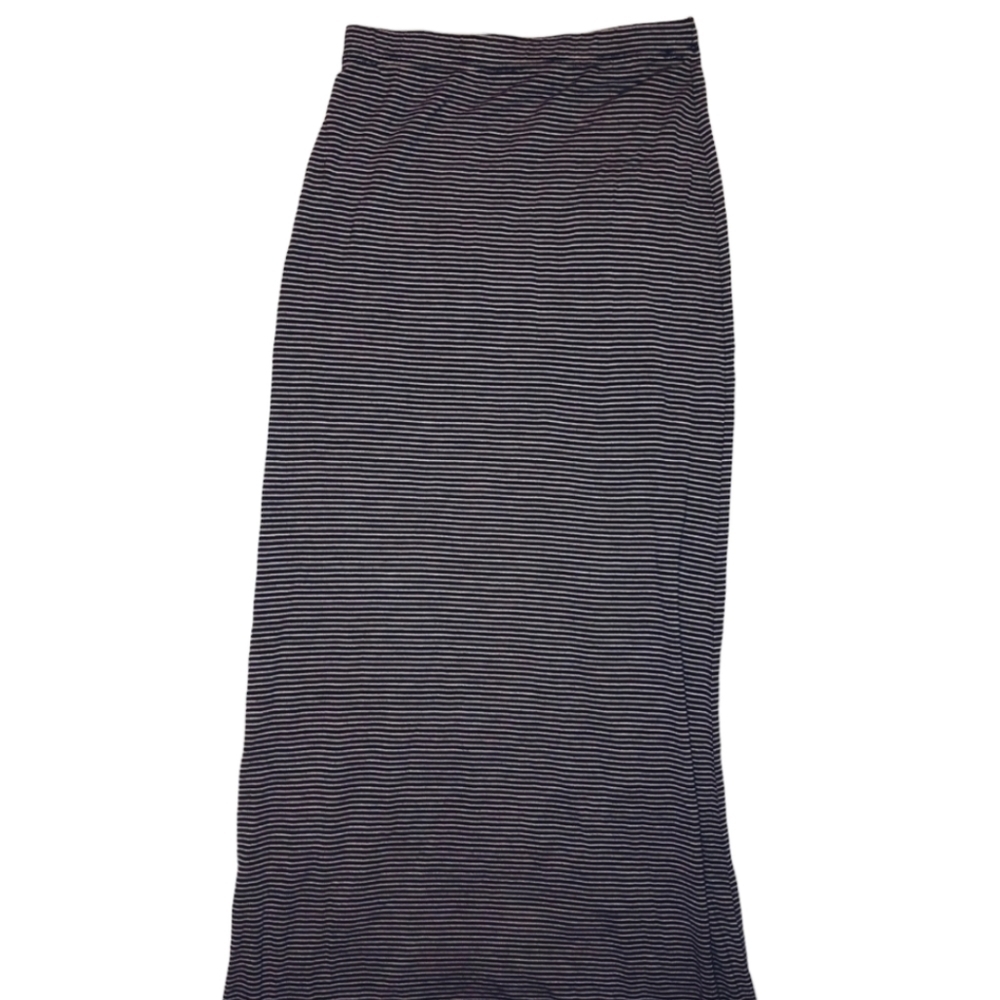 BLACK AND WHITE STRIPED MAXI PENCIL SKIRT